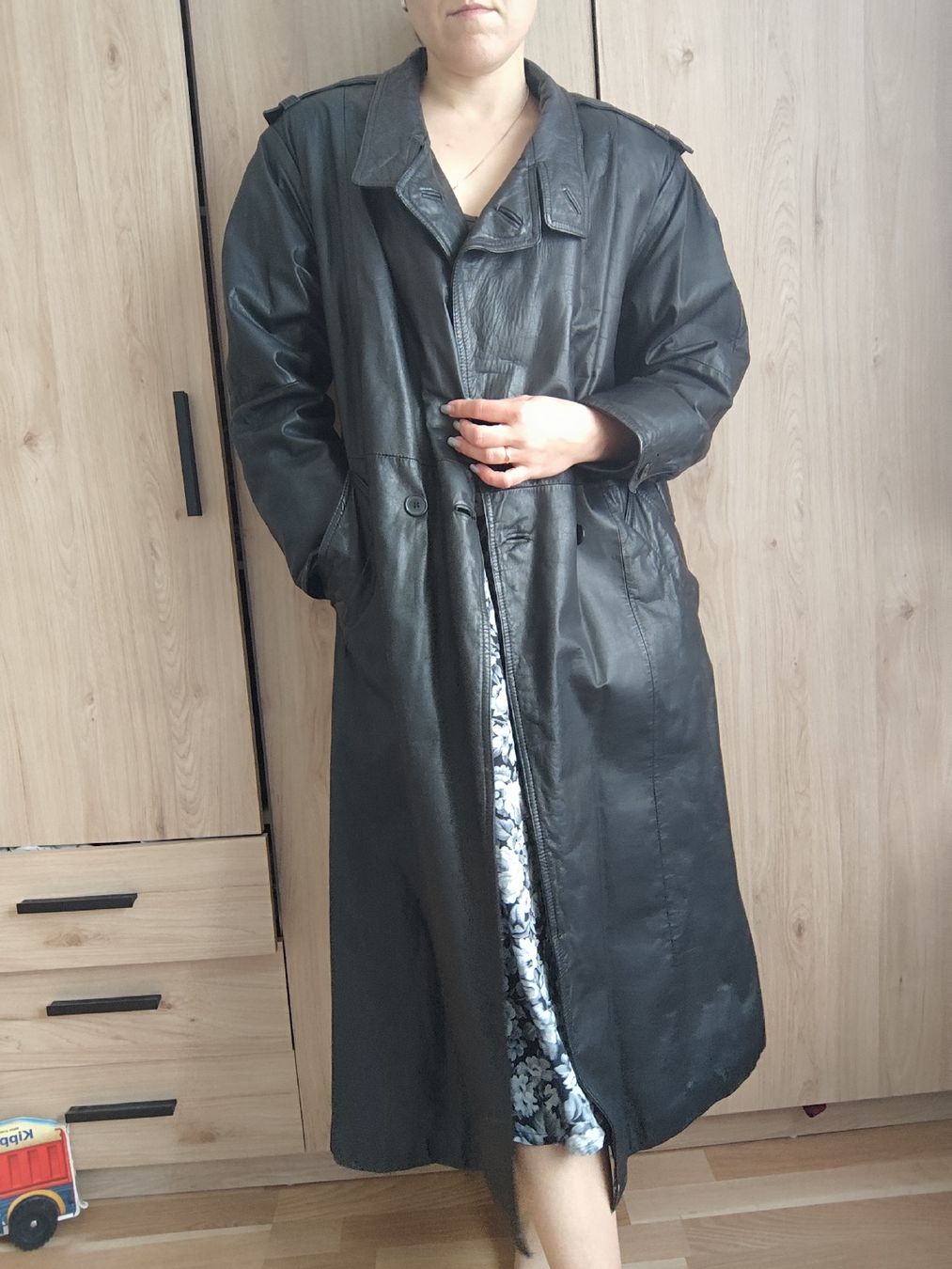Cappotti: Vintage Black Leather Coat size unknown – Usato da Mägenwil venduto da VintageGirly 1