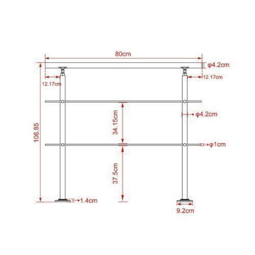 Geländer: 57201 - Edelstahl Treppengeländer 80cm - 2 Querstreben – Neu und originalverpackt aus Wallenwil von toesstal-vertrieb 2