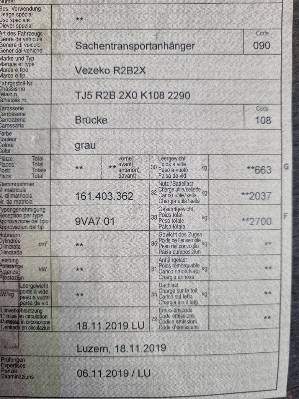 Vezeko Rimorchi: Absenkanhänger Vezeko – Usato da Schüpfheim venduto da GGFipsi300 7