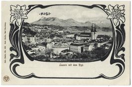 Luzern   mit   dem   Rigi.