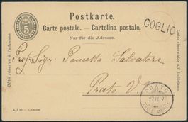 TI Coglio - Stabstempel - Karte - nach Prato Valle Maggia