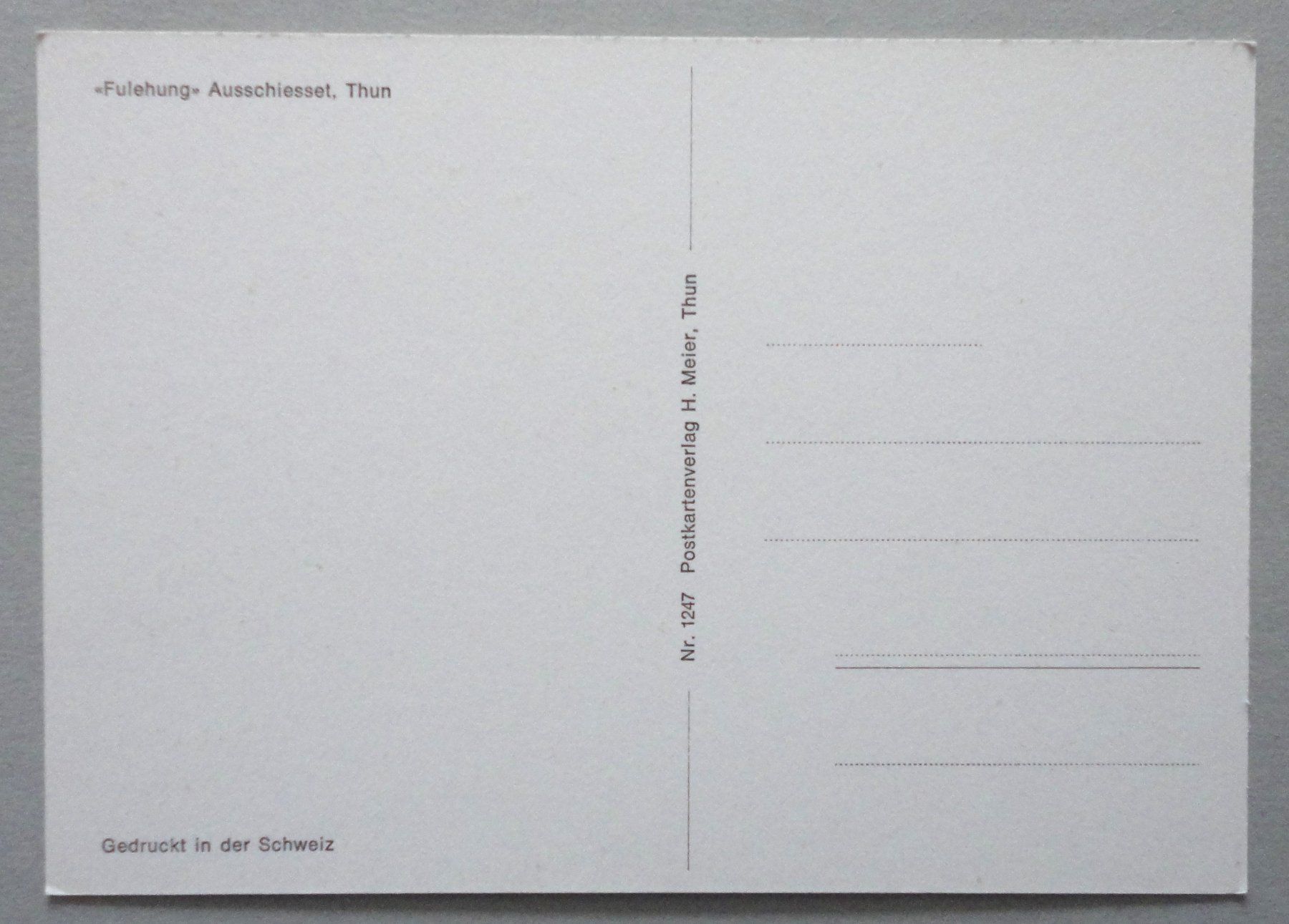 Cartoline postali: "Fulehung" Ausschiessel, Thun – Usato da Fétigny venduto da Billy2miny 1
