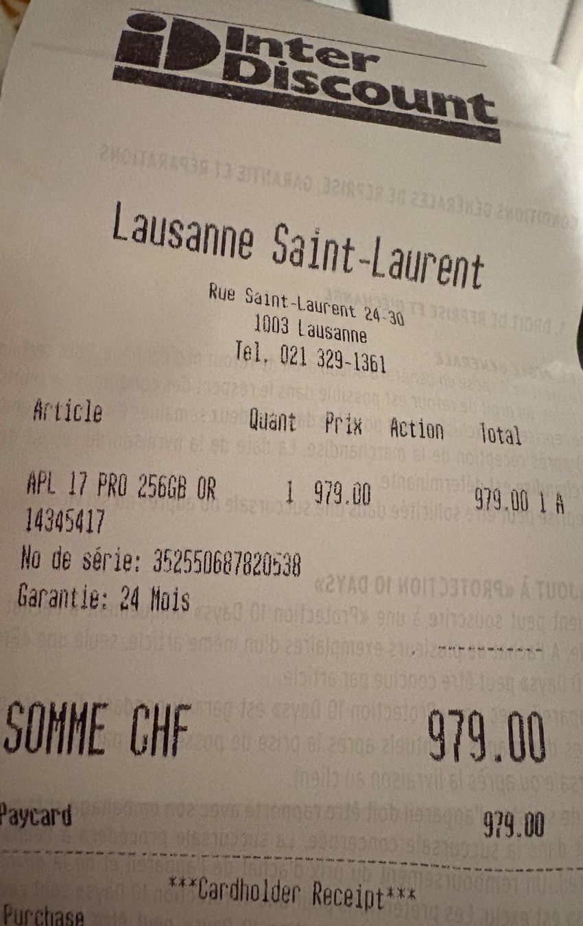 Apple Telefoni cellulari / Smartphones: iPhone 17 pro orange neuf emballé – Nuovo e nell'imballaggio originale da Lausanne venduto da Sylvieamadio 2
