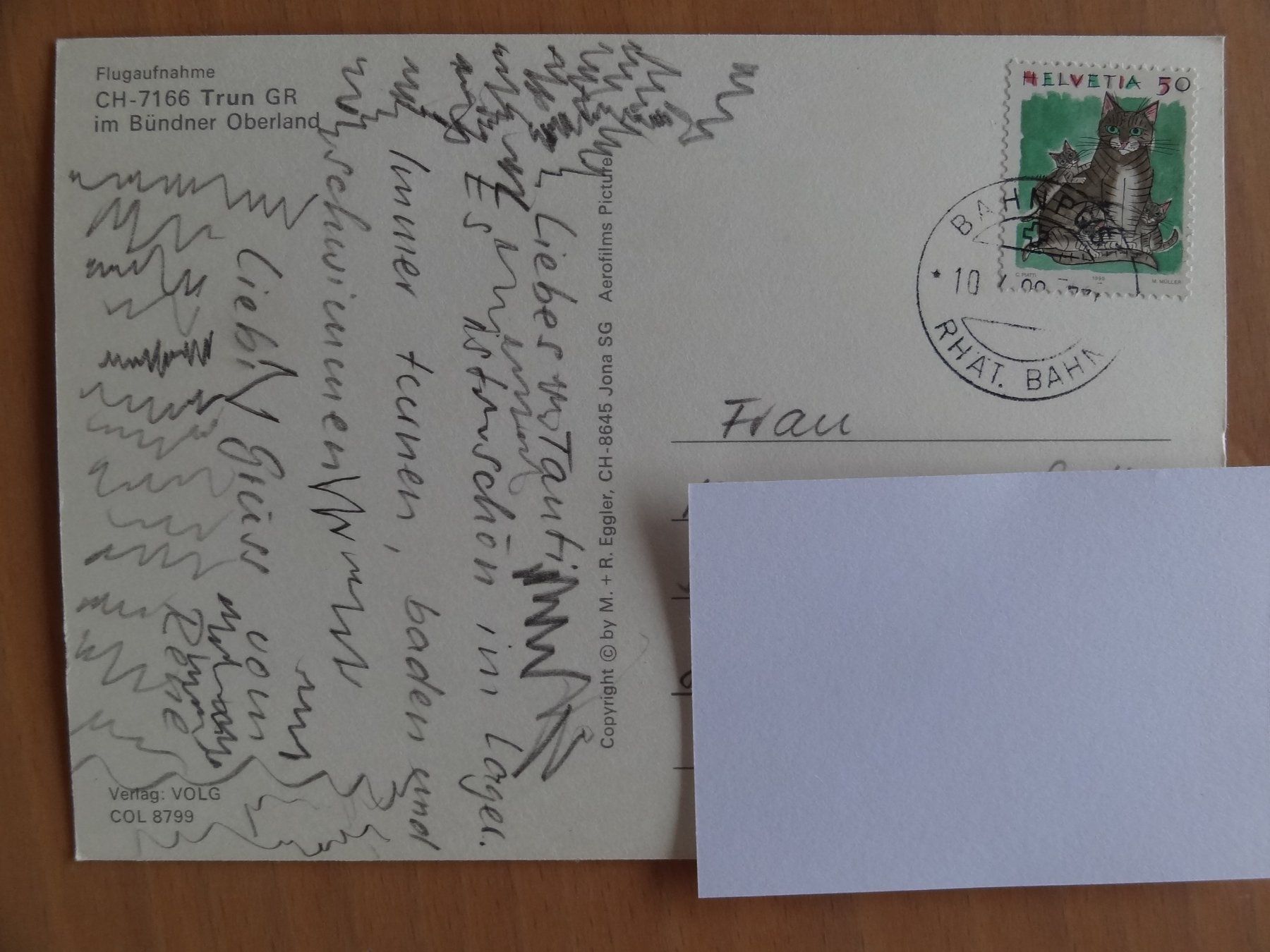 Cartoline postali: Trun - Flugaufnahme - GR – Usato da St Léonard venduto da Riglin 1