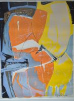 Guy Renne (1925-1990), Lithographie abstrakt, handsigniert