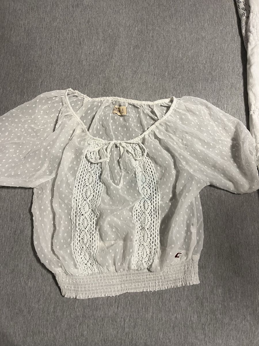 Hollister Camicette: Weisse Sommerbluse mit Spitze Gr. S – Usato da Jona venduto da linda8301