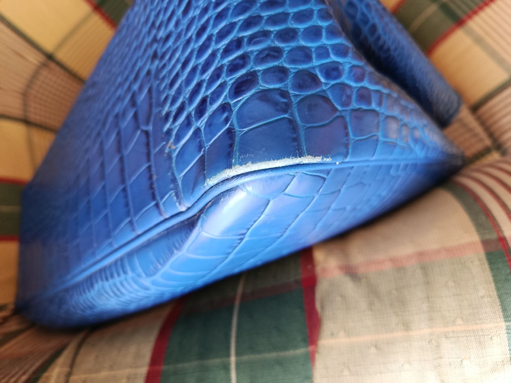 Longchamp Borse da donna: Longchamp Roseau Croco blau – Usato da Küsnacht ZH venduto da turtlehouse 4