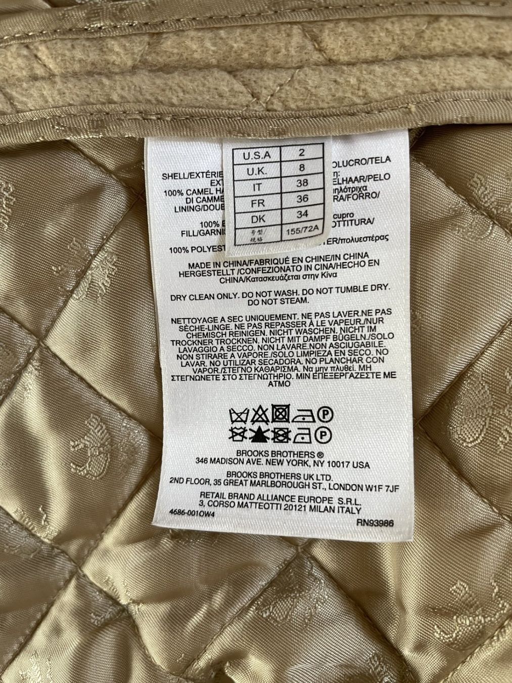Gilet & Giacche senza maniche: Weste/Gilet Kamelhaar Brooks Brothers mit Loro Piana – Usato da Zürich venduto da MsARobinson 2