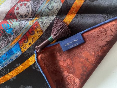 NEU 100% Seiden Foulard, Schal, braun-farbig, 63x63cm