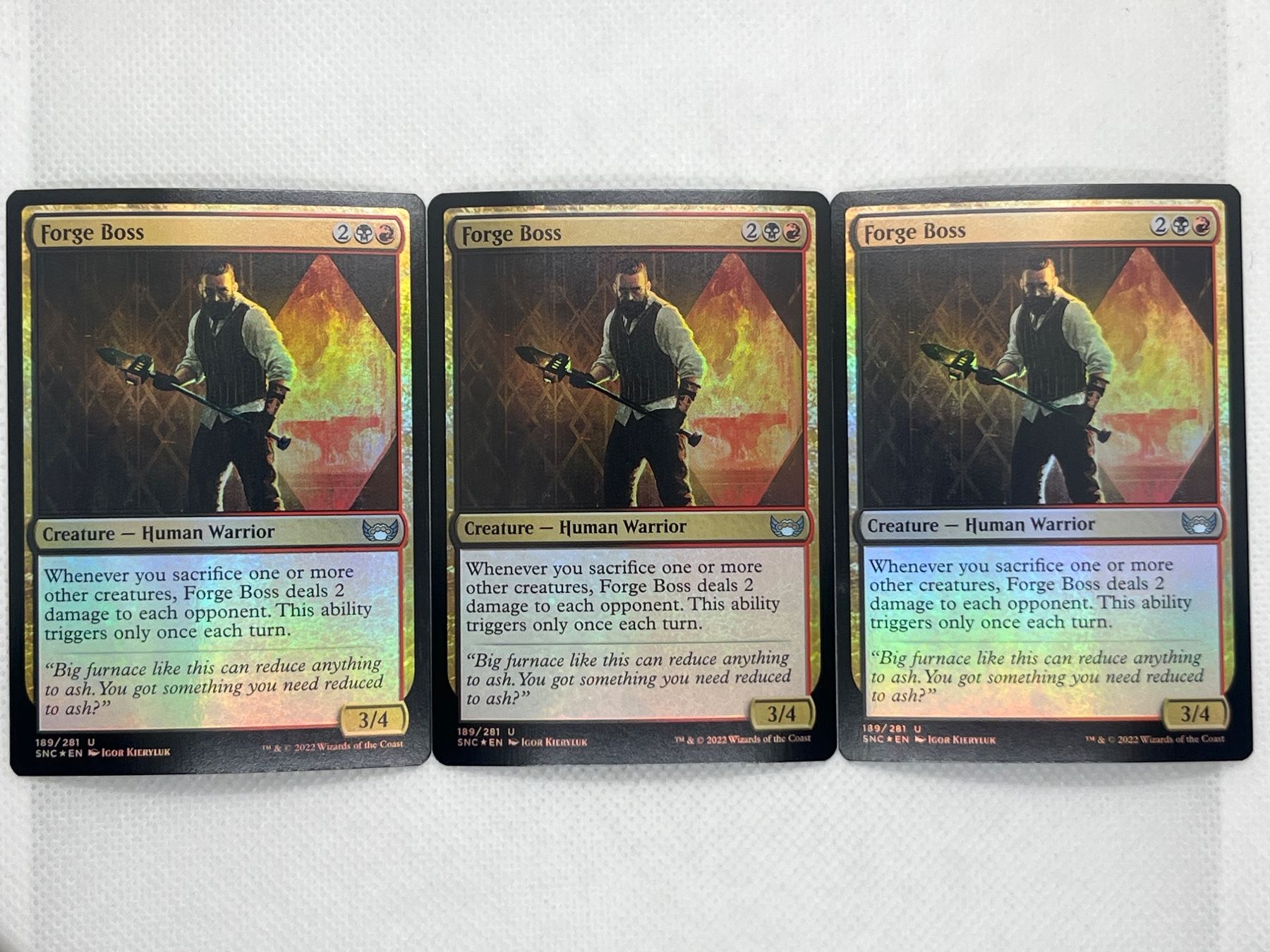 Magic The Gathering Carte collezionabili: MTG Forge Boss SNC 189 Englisch Uncommon Foil 3x – Usato da Hinterkappelen venduto da Kim1992