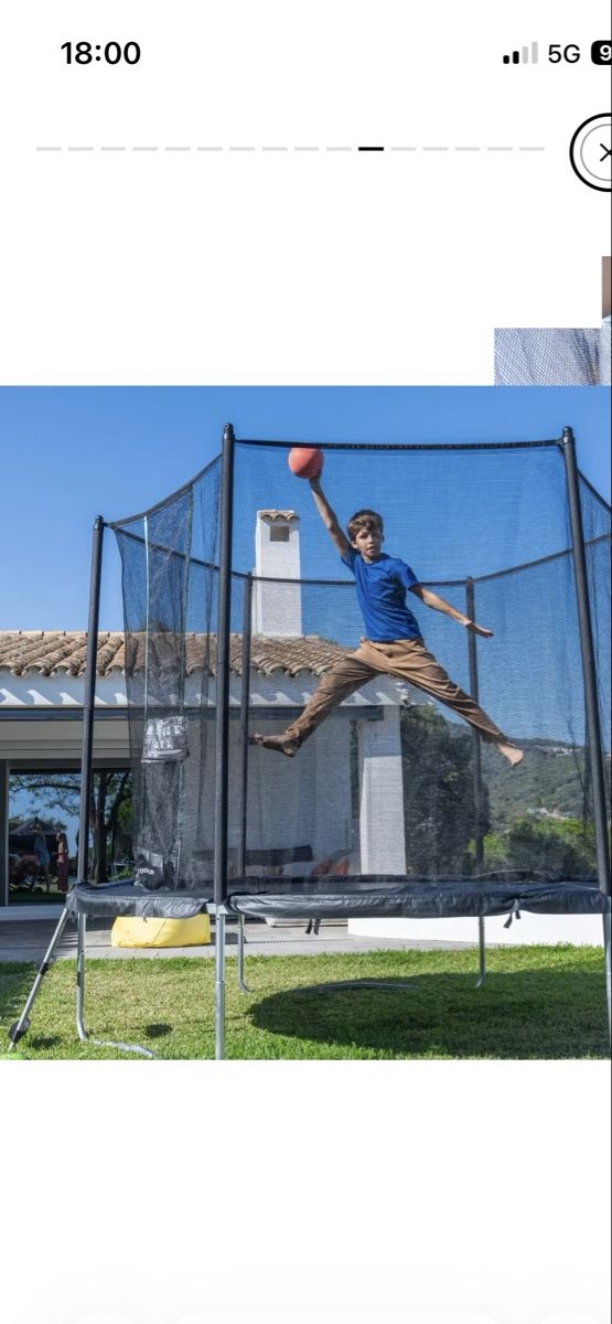 Trampolini: Rundes Trampolin mit Schutzplane, Trampolin 300  – Usato da Dietikon venduto da abcd86 7