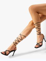 Sandaletten mit Schnüren, strappy sandals, wrap up heeled