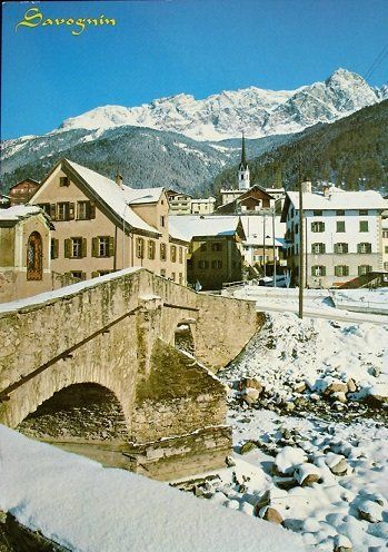 Cartes postales: SAVOGNIN am Julierpass mit Piz Migel – D'occasion à Jona par philajona