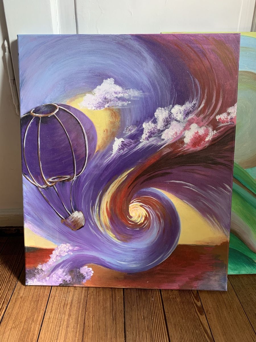 Foto & Immagini: Acryl Bild lila Heissluftballon  – Nuovo (secondo la descrizione) da Murgenthal venduto da jos_r5fh 2