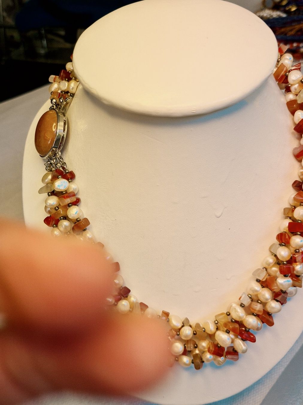 Catenine: Perlen Collier mit Stein und rotem Carnelian Grösse 52 cm – Nuovo (secondo la descrizione) da Zürich venduto da benedikt12 7