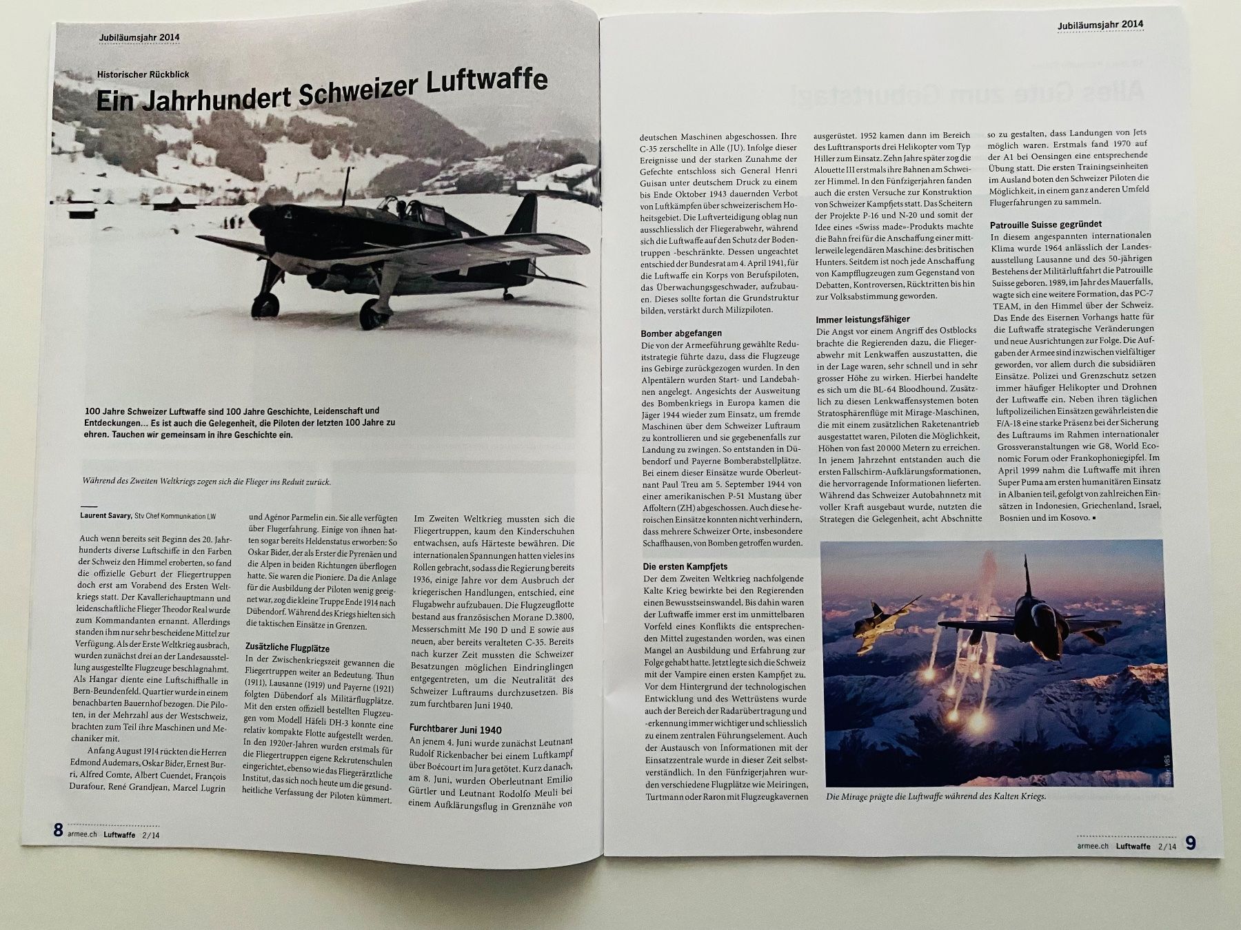 Schweizer Armee Dokumente: Schweizer Luftwaffe Swiss Air Force Heft 40 Sei 2014 – Gebraucht aus Müswangen von buyin 4
