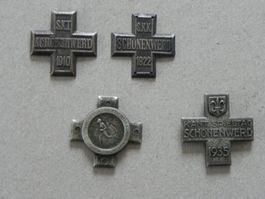 4 Sport Abzeichen Brosche Schönenwerd SO im Jahr 1910 - 1935