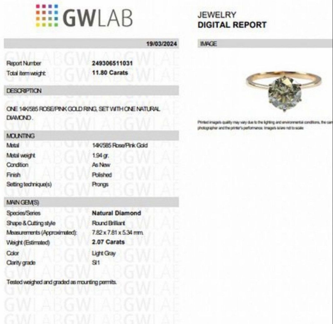 Ringe: Roségold Ring 18K 2.07 Karat Diamant Gr. 54 – Gebraucht aus Bern von  4