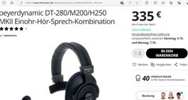 Einohr-ProfiHeadset-Kombinations-Kopfhörer Beyerdynamic(Neu)