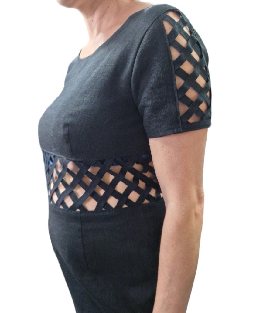 Vestiti: Robe viscose lin noir pc Unique T.38 Haute couture – Nuovo e nell'imballaggio originale da St-Imier venduto da goodber 2