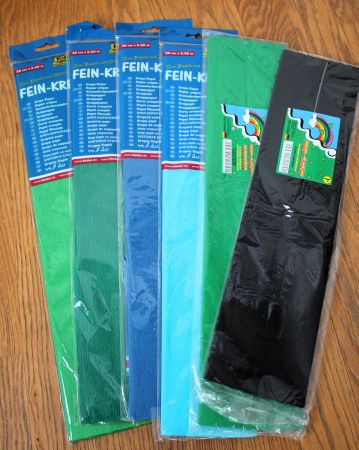 Grosses Bastel- Fein-Krepp Set ★ Neu Krepp Papier blau grün