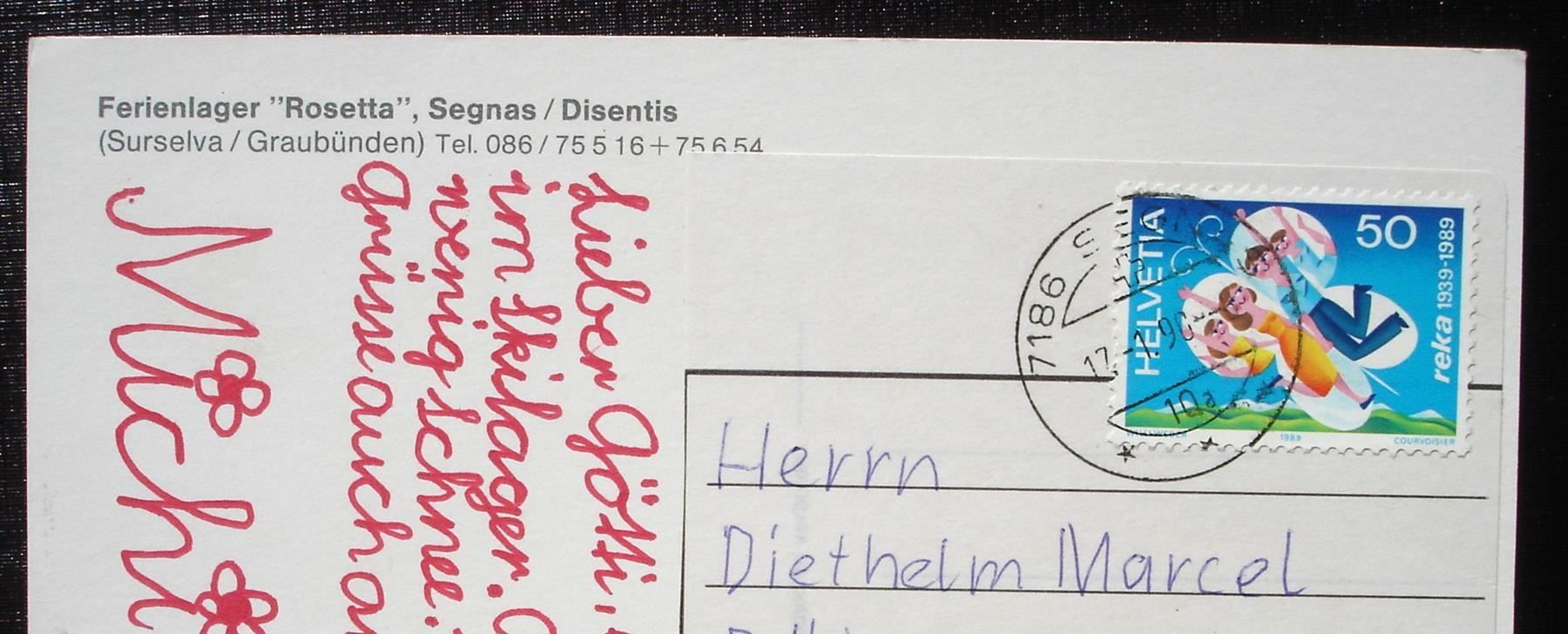 Ansichtskarten: DISENTIS SEGNAS Ferienlager Rosetta – Gebraucht aus Jona von philajona 1