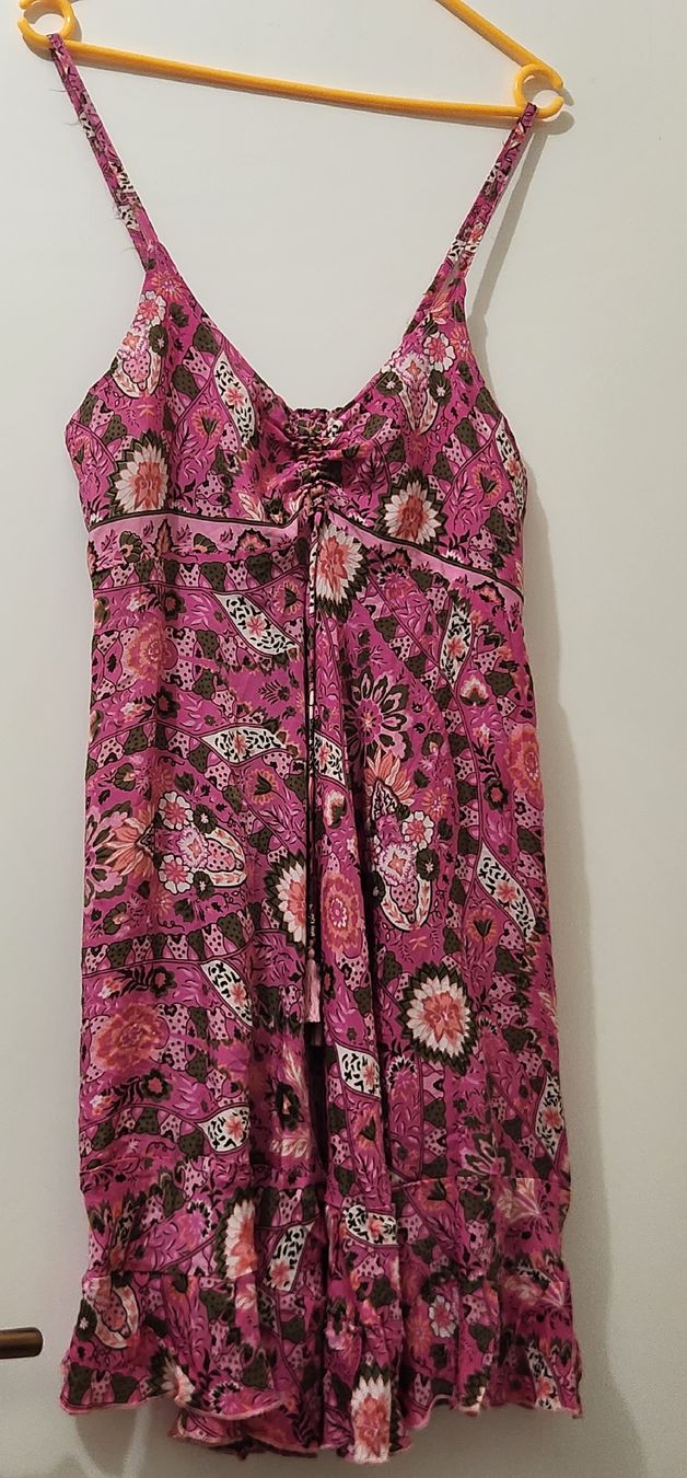 Kleider: Robe  rose imprimée   soie melangée S/M – Gebraucht aus Niedergösgen von Eva2410