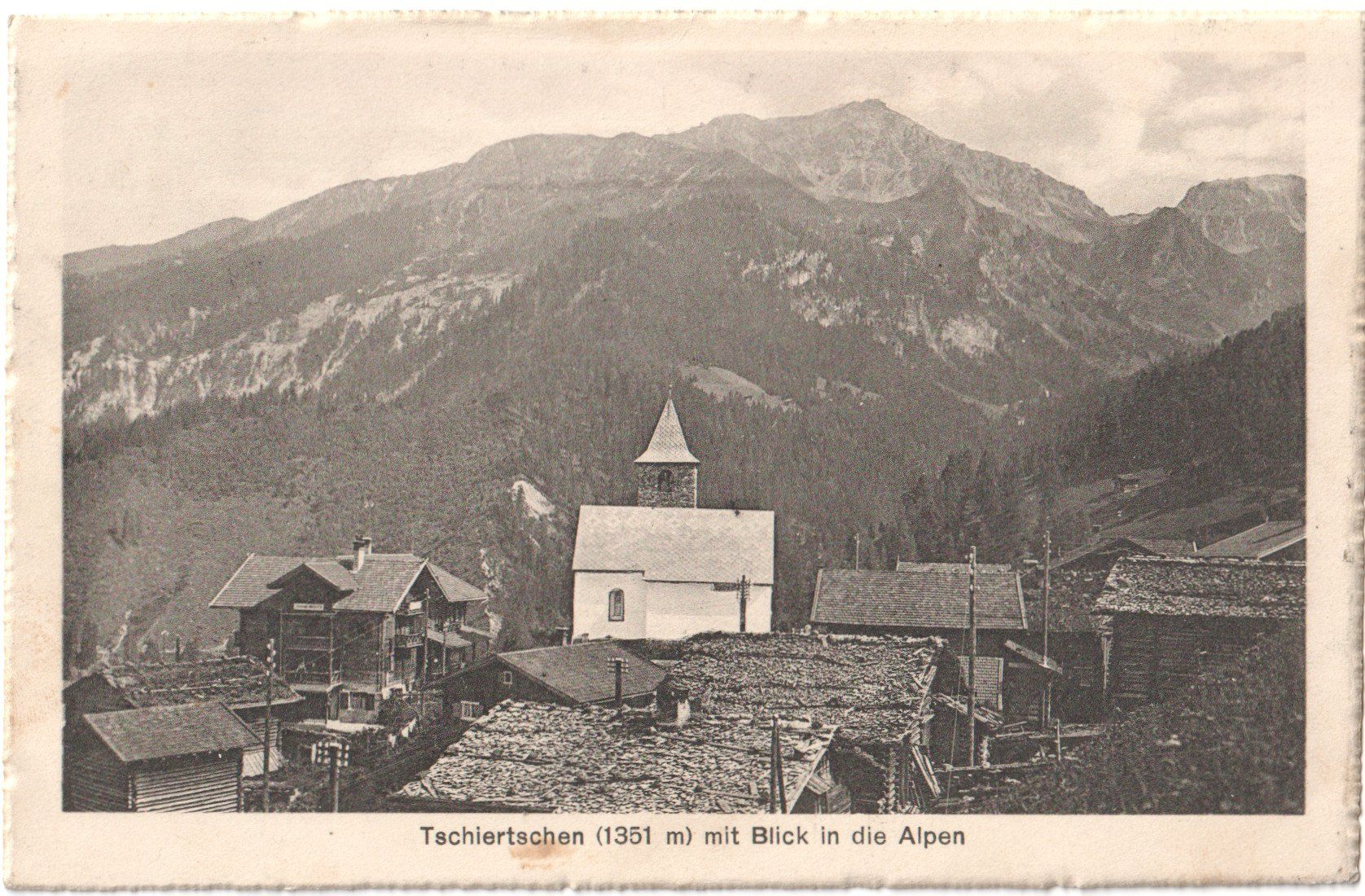 Cartoline postali: TSCHIERTSCHEN mit Rasierklingenstempel CHUR 1918 – Usato da Engelburg venduto da Swisscards