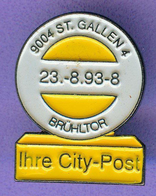 Placchette & Badge: PTT   Post  9004 BRÜHLTOR  St.Gallen – Usato da Winterthur venduto da Sammleroase
