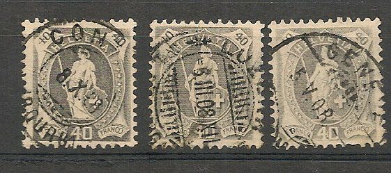 Tous les timbres: 3x 97A gest. – D'occasion à Lausanne par Whorvath