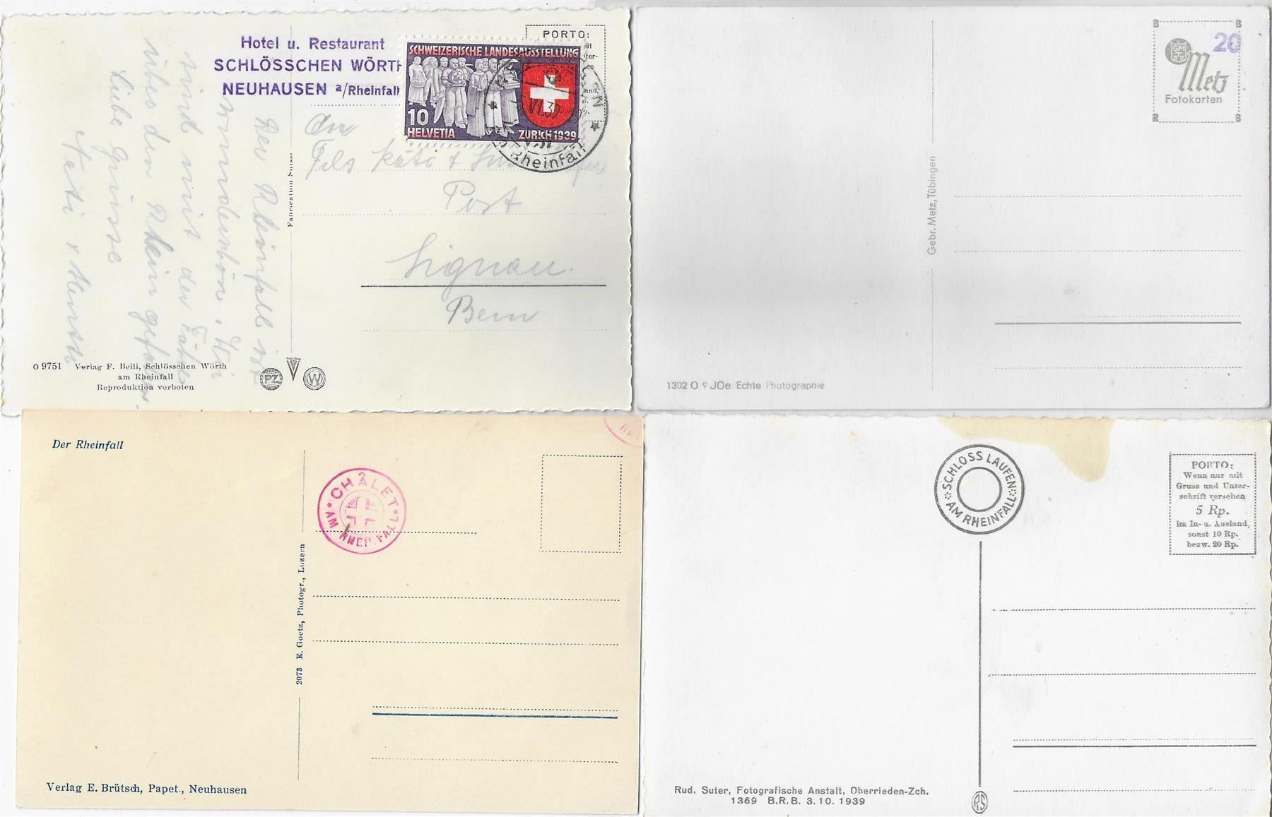 Cartes postales: 4 AK Rheinfall – D'occasion à Ettingen par Kartenplanet 1
