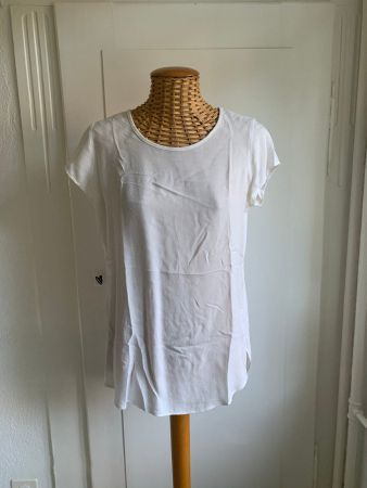 T-Shirt weiss fliessend - S