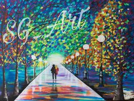 Acrylbild Natur Landschaft bunt Unikat