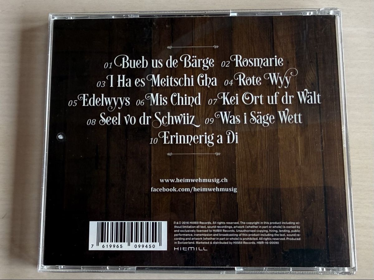 CDs: Heimweh CD 2016 – D'occasion à Oberried Brienz par Chyara 1