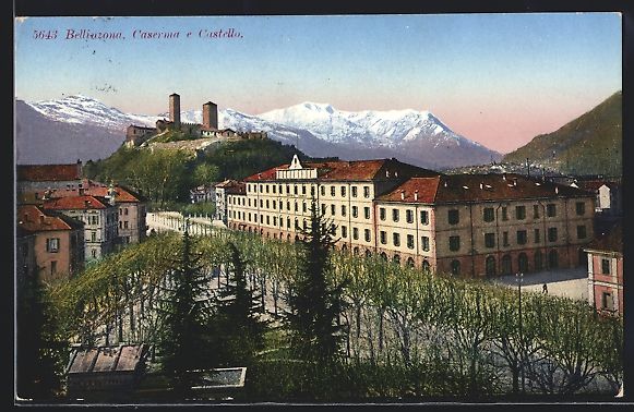 Ansichtskarten: AK Bellinzona, Caserma e Castello – Gebraucht aus Berlin von bartko-reher