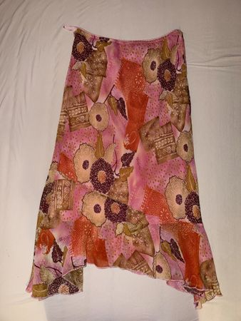 Midi skirt Pink Floral Pattern