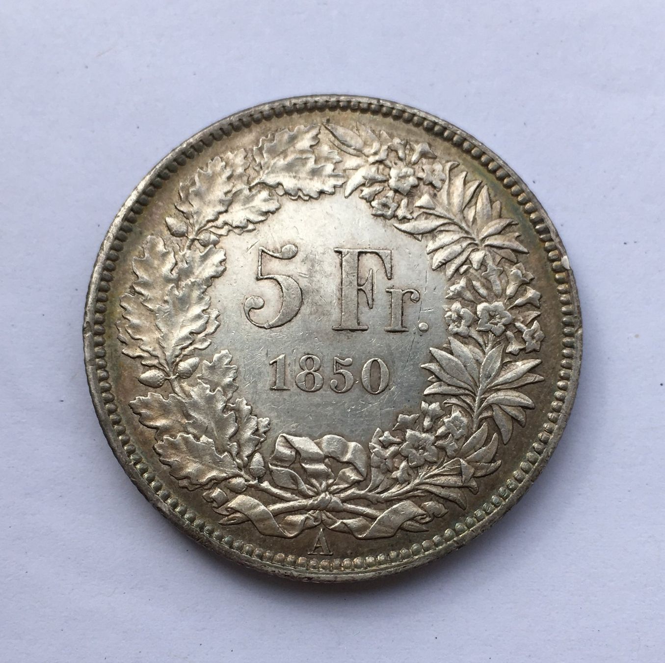 Tutti le monete: 1850 5 Franken vz-unz – Usato da Kirchberg SG venduto da Helveticus00