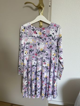 Mädchen Kleid POLARN O. PYRET Katzen Blumen 128 7-8 J.