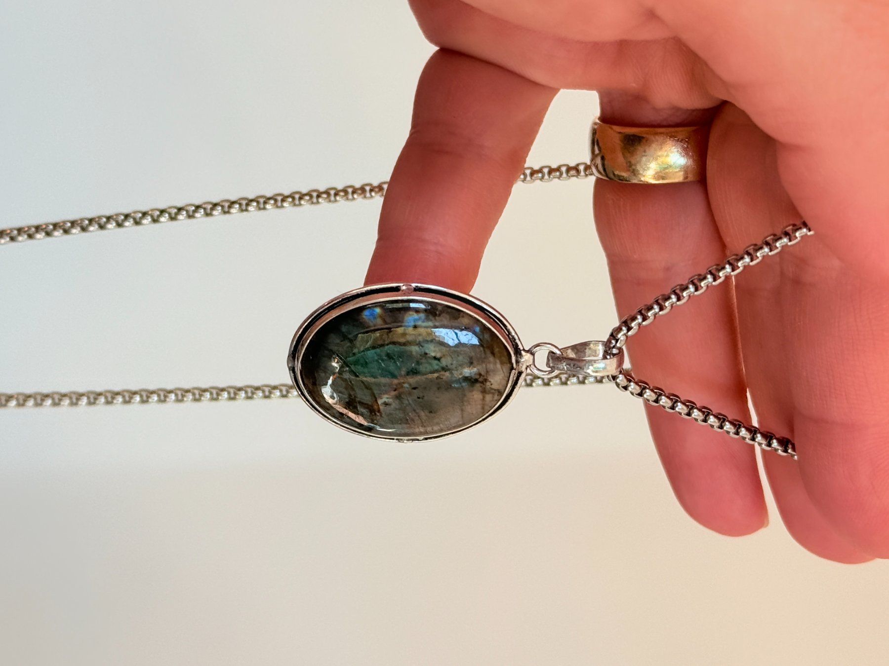 Ketten: Collier avec Labradorite – Neu und originalverpackt aus Genève von AWWA 9