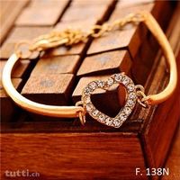 Armband Herz goldfarben mit Zirkonia Steinen neu
