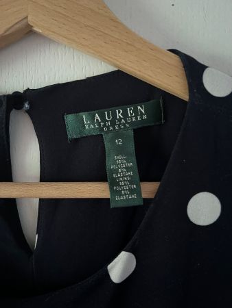 Schickes Polka Dot Kleid Ralph Lauren, Grösse M, Blau-weiss