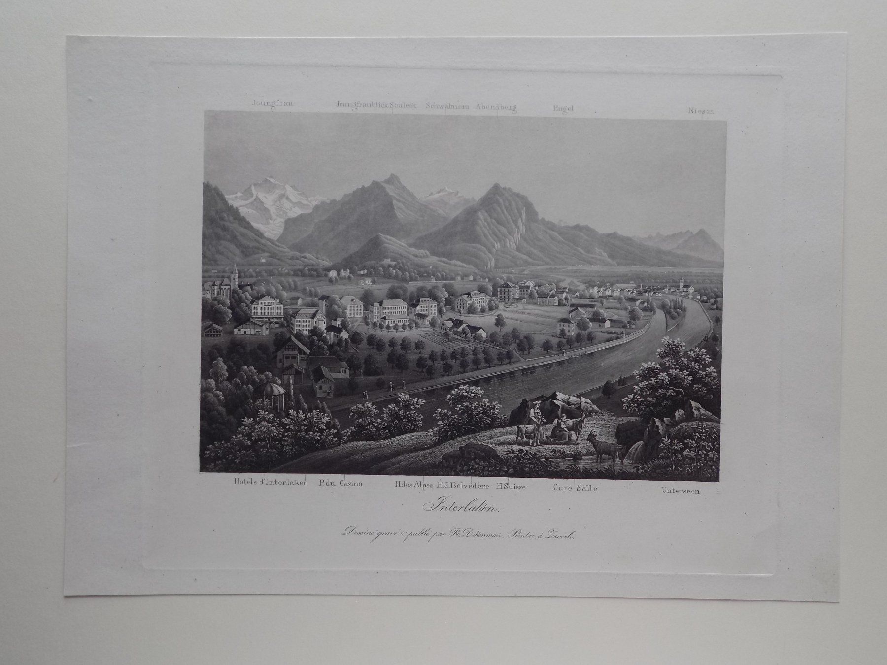 Gravures: Interlaken feine Ansicht von Dikenmann – D'occasion à Risch par Rischli15