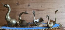 Sammlung Vintage Messing Schwäne