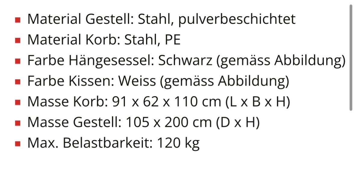 Gartenhängesitze: Hängesessel, schwarz – Gebraucht aus Rüti ZH von Mysticphoenix.mel 2