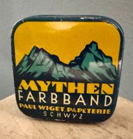 Antike Blechdose Farbband MYTHEN P. Wiget Schwyz