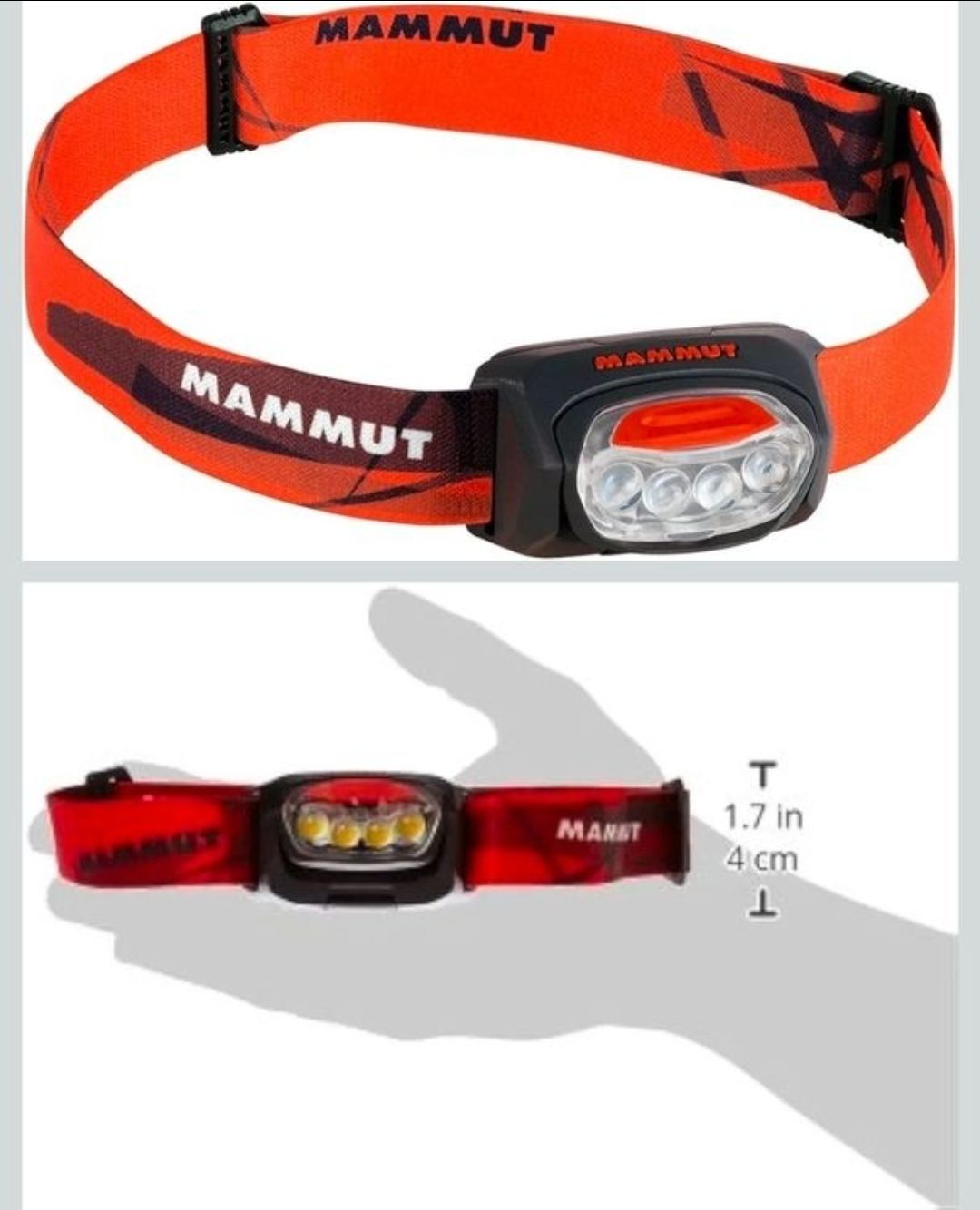 Lampes: Lampe frontale MAMMUT rouge  – D'occasion à Tannay par v1n1p00h