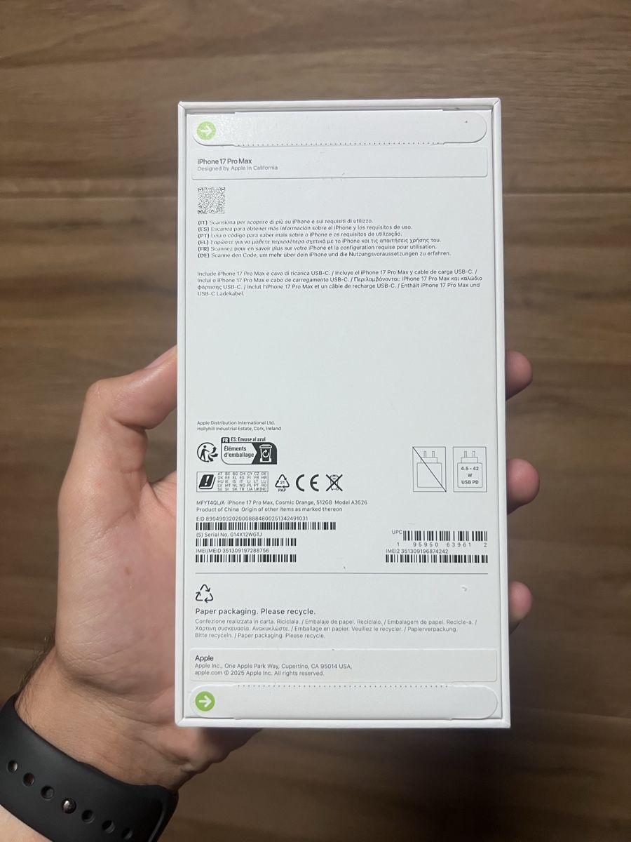 Apple Handys / Smartphones: IPhone 17 pro max 512GB Cosmic Orange – Neu und originalverpackt aus Au ZH von APlex 1