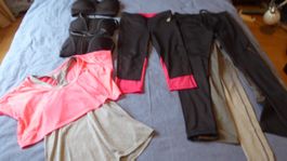 8 Teilig Sportset 3 Lan. Hosen 1 kur Hose 1Tshirt 3 BH Gr S