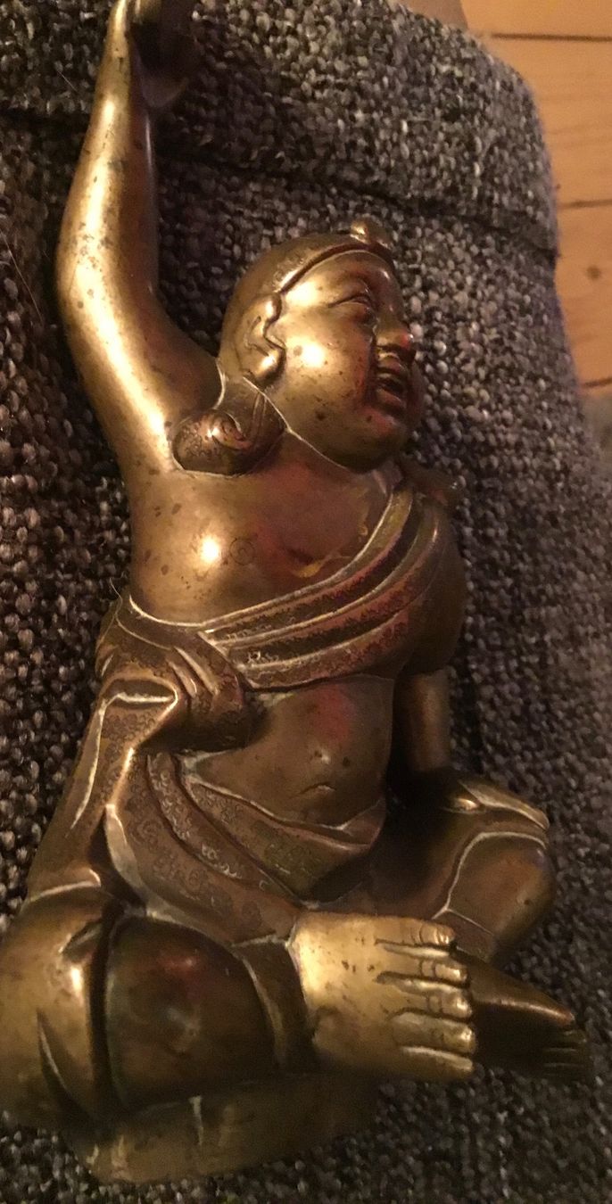 Sculture & Statue: Vintage Bronzefigur, sitzender lachender Buddha – Usato da Schlieren venduto da Jeajet 3