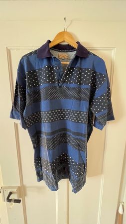 Polo Shirt Montezemolo blau gepunktet Grösse L gebraucht
